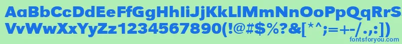 UrwgrotesktwidBold Font – Blue Fonts on Green Background
