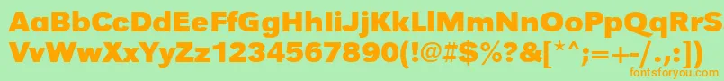 UrwgrotesktwidBold Font – Orange Fonts on Green Background