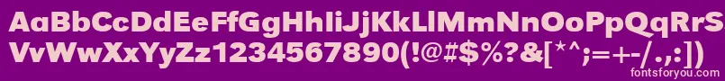 Czcionka UrwgrotesktwidBold – różowe czcionki na fioletowym tle