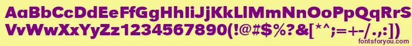 UrwgrotesktwidBold-Schriftart – Violette Schriften auf gelbem Hintergrund