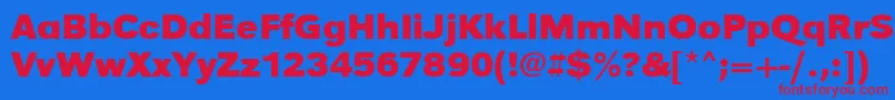 UrwgrotesktwidBold Font – Red Fonts on Blue Background