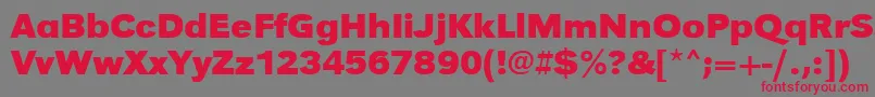 フォントUrwgrotesktwidBold – 赤い文字の灰色の背景