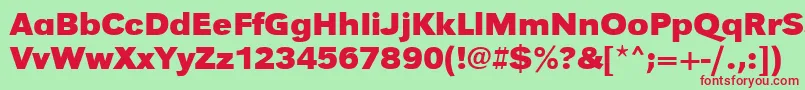 UrwgrotesktwidBold Font – Red Fonts on Green Background