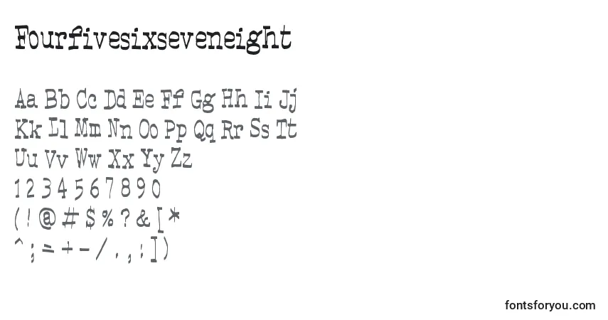 Schriftart Fourfivesixseveneight – Alphabet, Zahlen, spezielle Symbole
