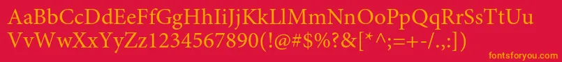 MinionproRegular Font – Orange Fonts on Red Background