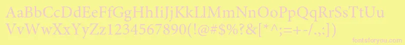MinionproRegular Font – Pink Fonts on Yellow Background