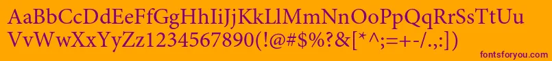 MinionproRegular Font – Purple Fonts on Orange Background