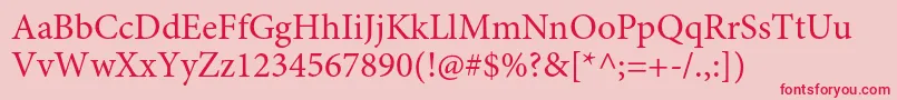 MinionproRegular Font – Red Fonts on Pink Background