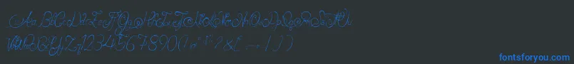 AlexandraOrlans Font – Blue Fonts on Black Background