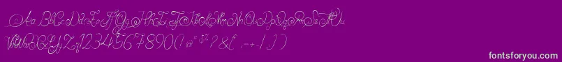 Fonte AlexandraOrlans – fontes verdes em um fundo violeta