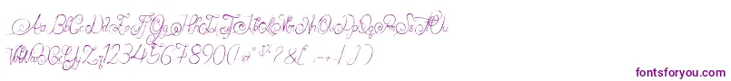 AlexandraOrlans-Schriftart – Violette Schriften auf weißem Hintergrund