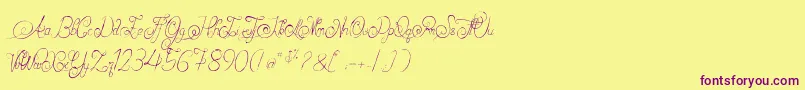 AlexandraOrlans Font – Purple Fonts on Yellow Background