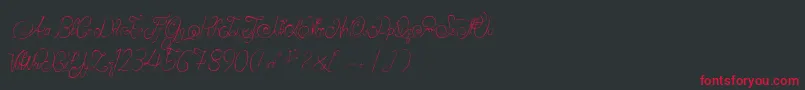 AlexandraOrlans Font – Red Fonts on Black Background