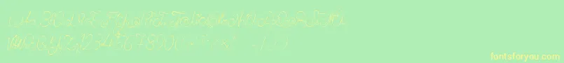 AlexandraOrlans Font – Yellow Fonts on Green Background