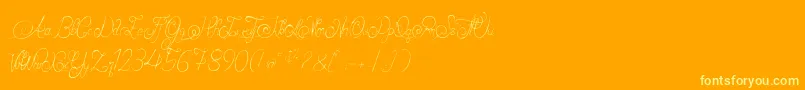 フォントAlexandraOrlans – オレンジの背景に黄色の文字