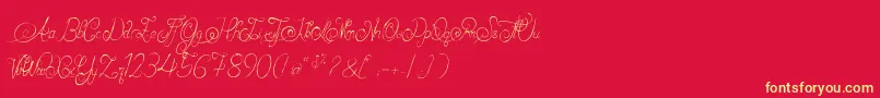 AlexandraOrlans Font – Yellow Fonts on Red Background