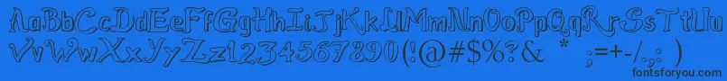RaslensSzayelAbedossen Font – Black Fonts on Blue Background