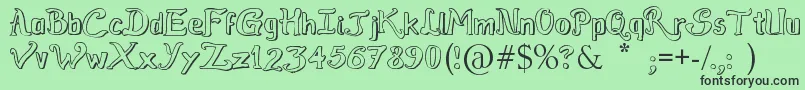 RaslensSzayelAbedossen Font – Black Fonts on Green Background