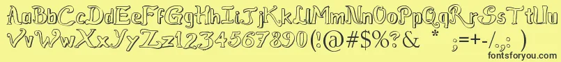 RaslensSzayelAbedossen Font – Black Fonts on Yellow Background