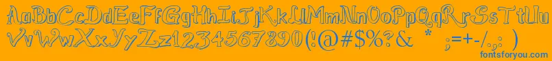 RaslensSzayelAbedossen Font – Blue Fonts on Orange Background