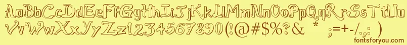 RaslensSzayelAbedossen Font – Brown Fonts on Yellow Background