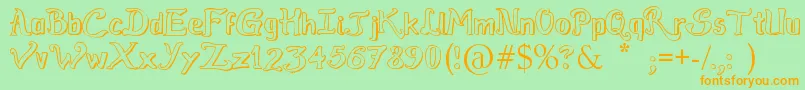 RaslensSzayelAbedossen Font – Orange Fonts on Green Background