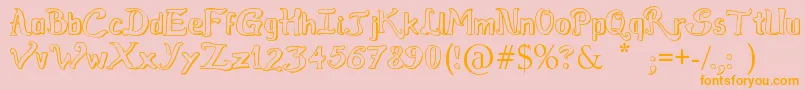 RaslensSzayelAbedossen Font – Orange Fonts on Pink Background