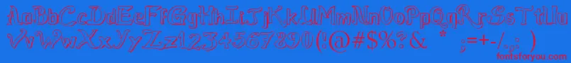 RaslensSzayelAbedossen-fontti – punaiset fontit sinisellä taustalla