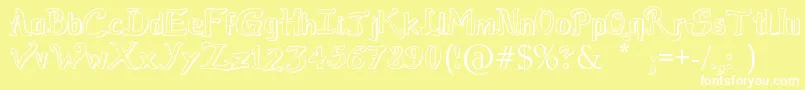 RaslensSzayelAbedossen Font – White Fonts on Yellow Background