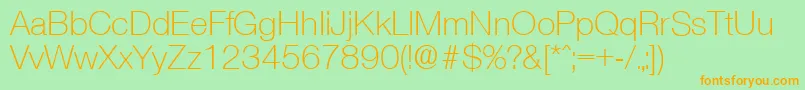 OlnovaLight Font – Orange Fonts on Green Background