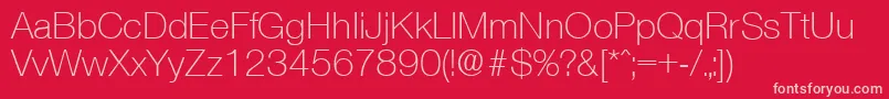 OlnovaLight Font – Pink Fonts on Red Background