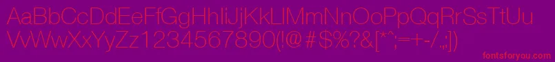 OlnovaLight Font – Red Fonts on Purple Background