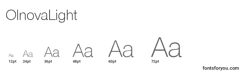 OlnovaLight Font Sizes