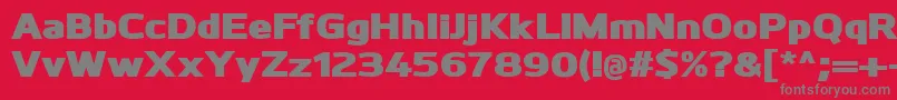 フォントKuroBlack – 赤い背景に灰色の文字