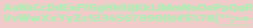 KuroBlack Font – Green Fonts on Pink Background