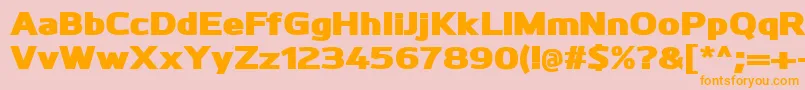 KuroBlack Font – Orange Fonts on Pink Background