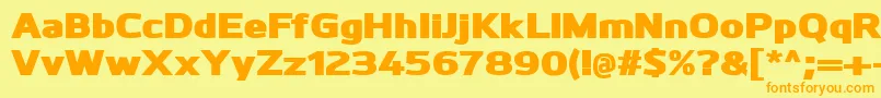 KuroBlack Font – Orange Fonts on Yellow Background