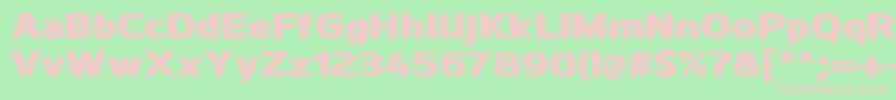 KuroBlack Font – Pink Fonts on Green Background