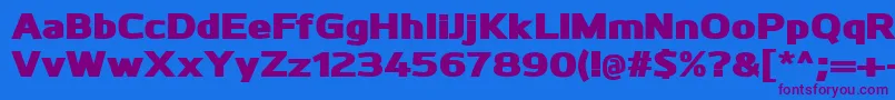 KuroBlack Font – Purple Fonts on Blue Background