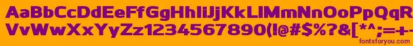 KuroBlack Font – Purple Fonts on Orange Background