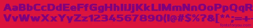 Czcionka KuroBlack – fioletowe czcionki na czerwonym tle