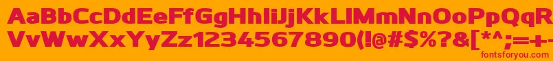 KuroBlack Font – Red Fonts on Orange Background