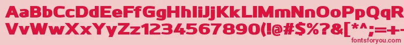 KuroBlack-Schriftart – Rote Schriften auf rosa Hintergrund