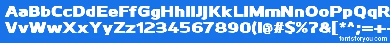 Czcionka KuroBlack – białe czcionki na niebieskim tle