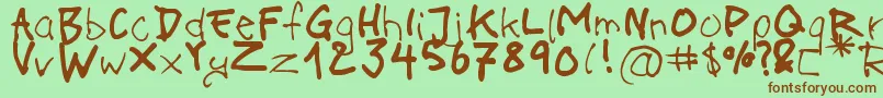 OnAcid Font – Brown Fonts on Green Background