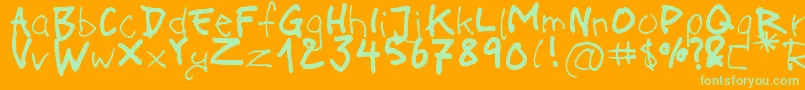 OnAcid Font – Green Fonts on Orange Background