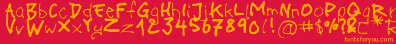 OnAcid Font – Orange Fonts on Red Background