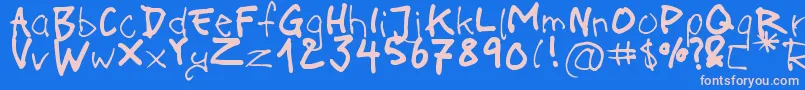 OnAcid Font – Pink Fonts on Blue Background