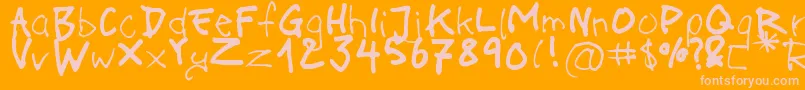 OnAcid Font – Pink Fonts on Orange Background