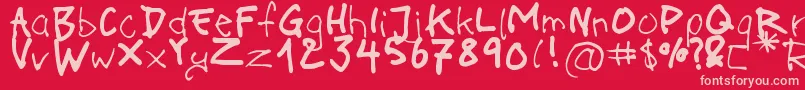 OnAcid Font – Pink Fonts on Red Background